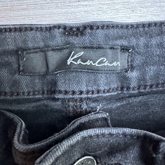 Juniors Kancan Black Distressed Cuffed Denim Shorts Size 24 2.5” Inseam - Picture 3 of 5